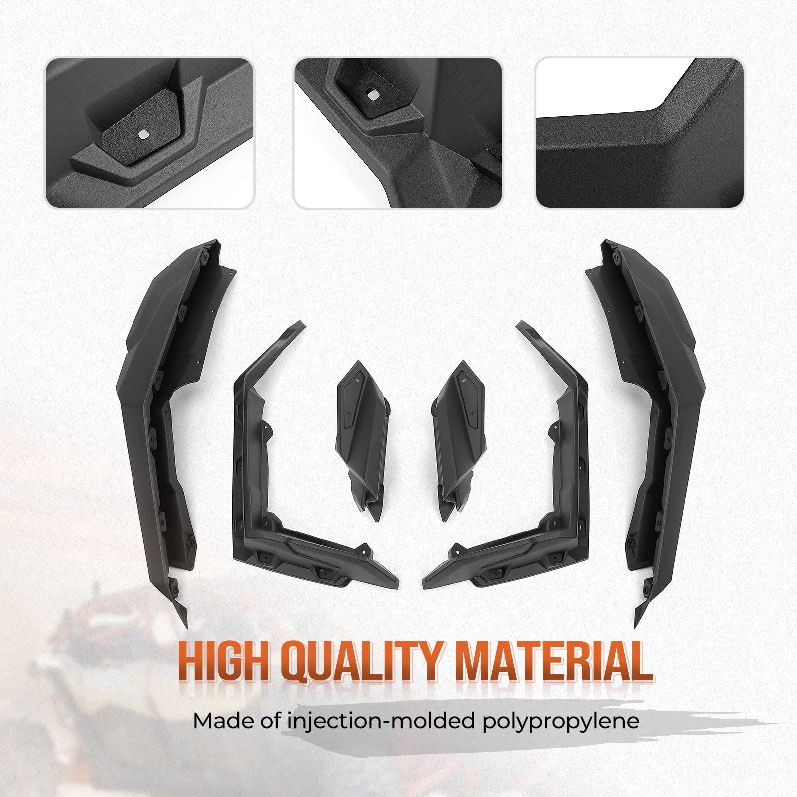 X3 Front & Rear Fender Flares, KEMIMOTO 6 PSC Extended Mud Flaps Mud Guards Compatible with Can-Am Maverick X3 & X3 Max DS RS RC MR Turbo RR 2017-2024, Replace #715002973