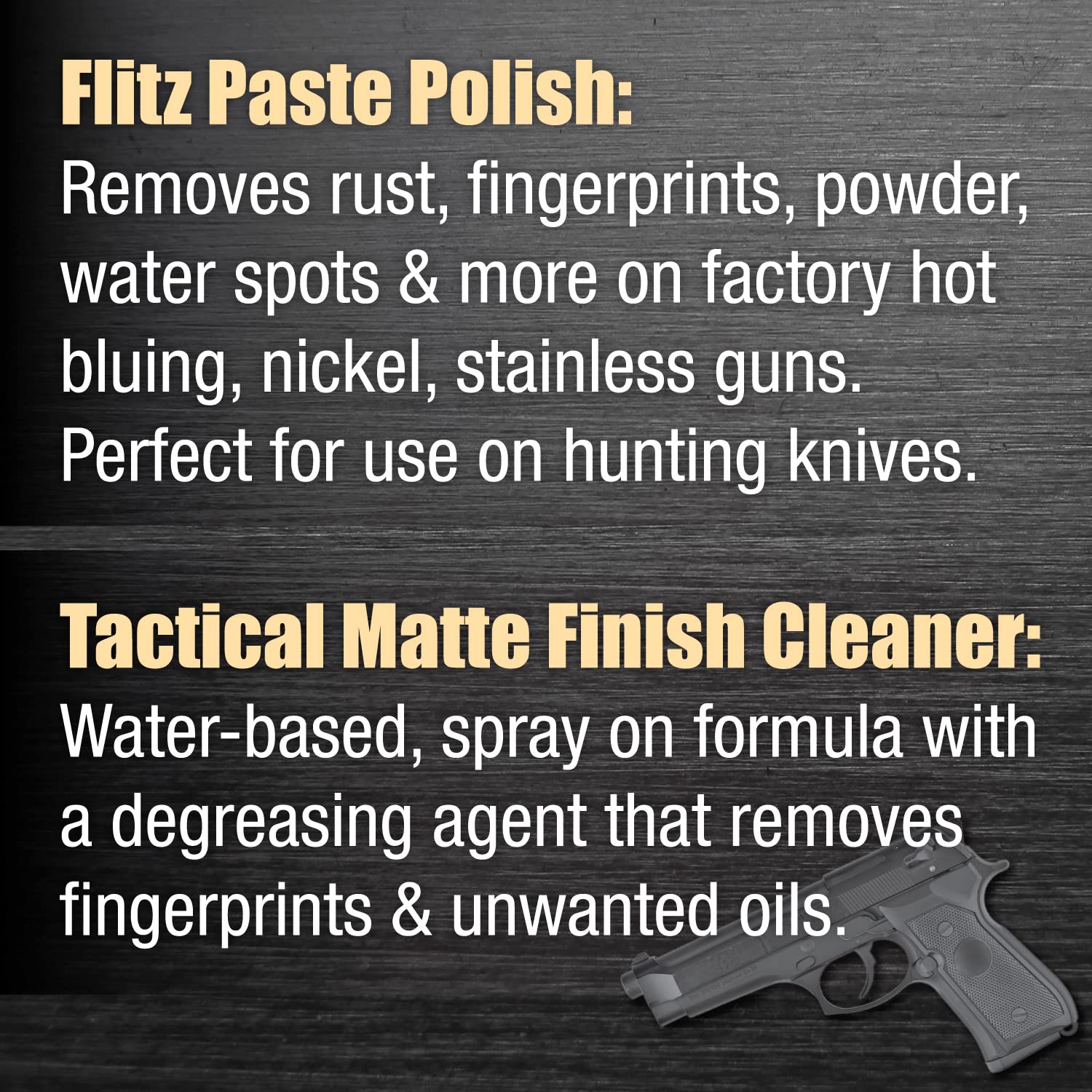 Flitz TGK41502P: 1.76Oz Polish, 1.7Oz Tactical Matte Cleaner, 1.7Oz Gun Sealant, Microfiber Cloth