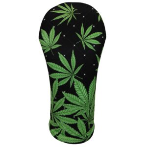 black marijuana leaf driver 460cc club headcover handmade by beejos