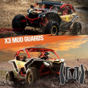 X3 Front & Rear Fender Flares, KEMIMOTO 6 PSC Extended Mud Flaps Mud Guards Compatible with Can-Am Maverick X3 & X3 Max DS RS RC MR Turbo RR 2017-2024, Replace #715002973