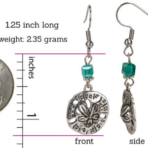 SPUNKYsoul Artsy Mermaid Starfish Sand Dollar Dangle Fashion Earrings for Women (Sand Dollar Teal)