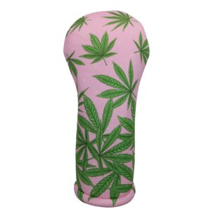 pink marijuana leaf driver 460cc club headcover handmade by beejos