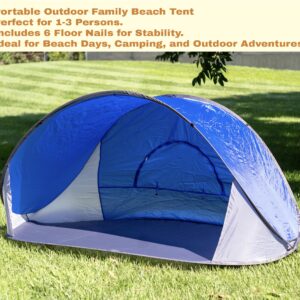 Pop Up Beach Tent Sun Shade Portable Outdoors Family Baby Shade Tentwith Carrying Bag (Shelter Measures: 86" L x 47" W x 39" H)