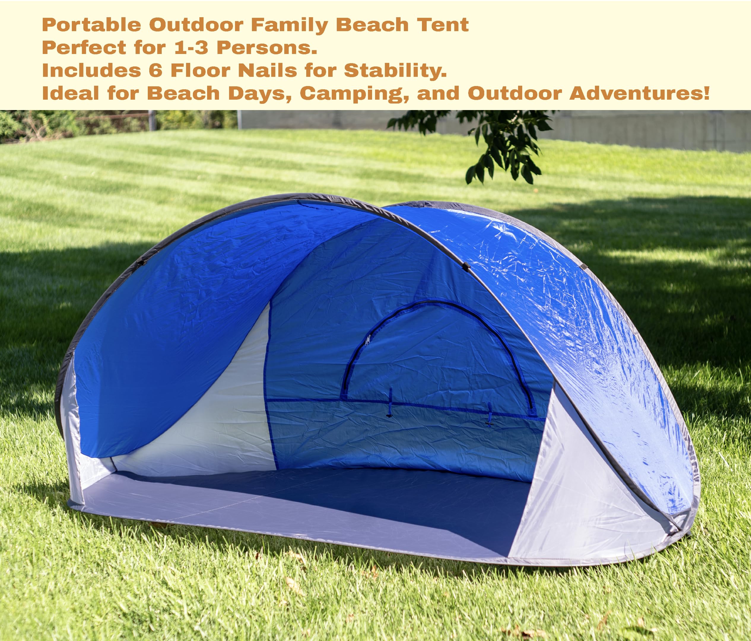 Pop Up Beach Tent Sun Shade Portable Outdoors Family Baby Shade Tentwith Carrying Bag (Shelter Measures: 86" L x 47" W x 39" H)