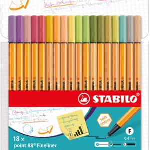 STABILO Fineliner point 88 - Wallet of 18 - Assorted Colors