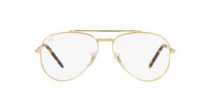 ray-ban rx3625v new aviator prescription eyewear frames, legend gold/demo lens, 58 mm