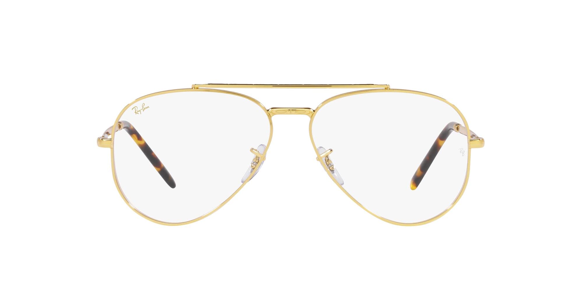 Ray-Ban RX3625V New Aviator Prescription Eyewear Frames, Legend Gold/Demo Lens, 58 mm