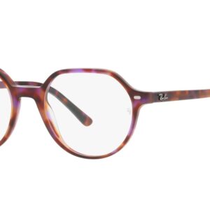 Ray-Ban RX5395 Thalia Square Prescription Eyewear Frames, Brown Violet Havana/Demo Lens, 49 mm