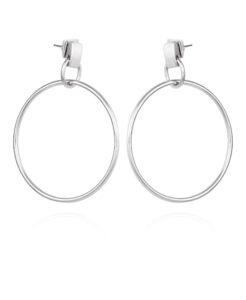 vince camuto silver tone drop dangle hoop earrings for women