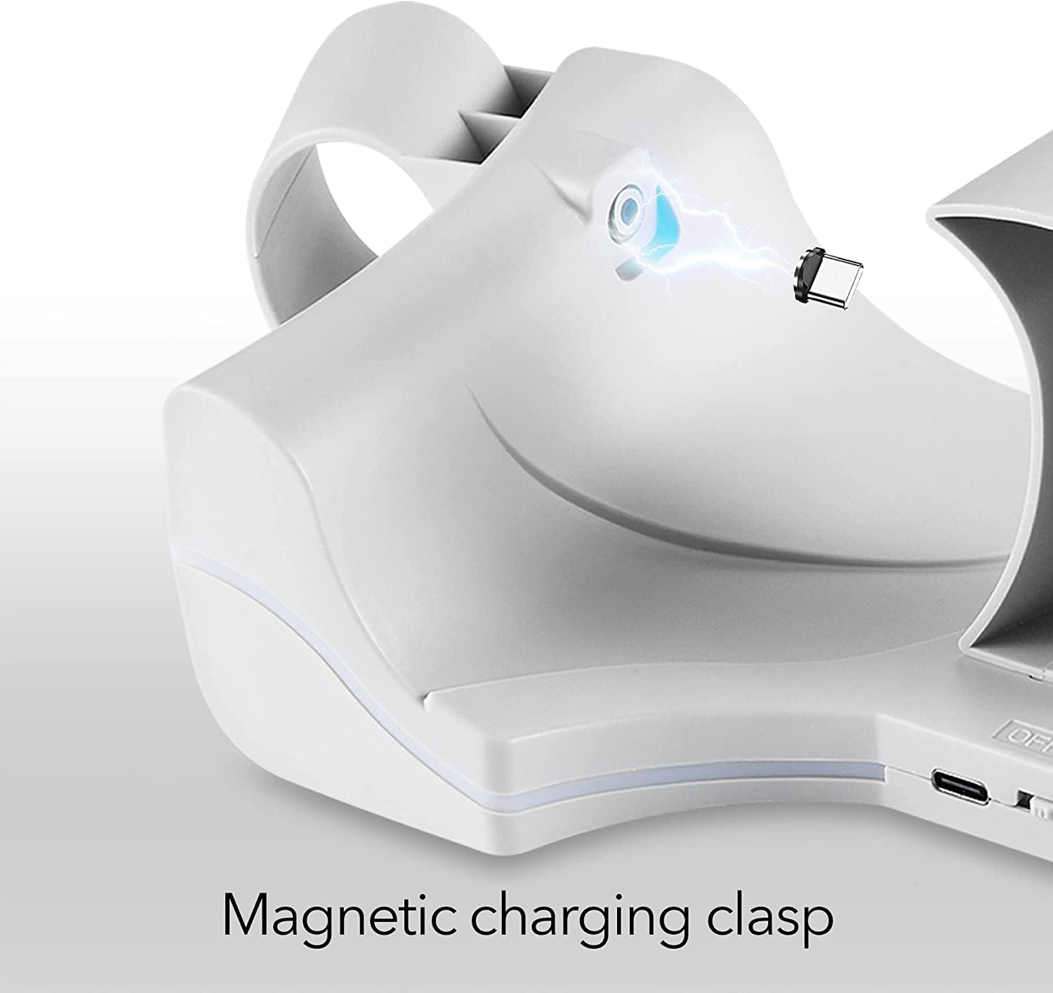 Wasserstein Charging Station with Display Stand - High-Speed Charging Dock Compatible with Meta/Oculus Quest 2 (White)