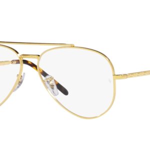 Ray-Ban RX3625V New Aviator Prescription Eyewear Frames, Legend Gold/Demo Lens, 58 mm