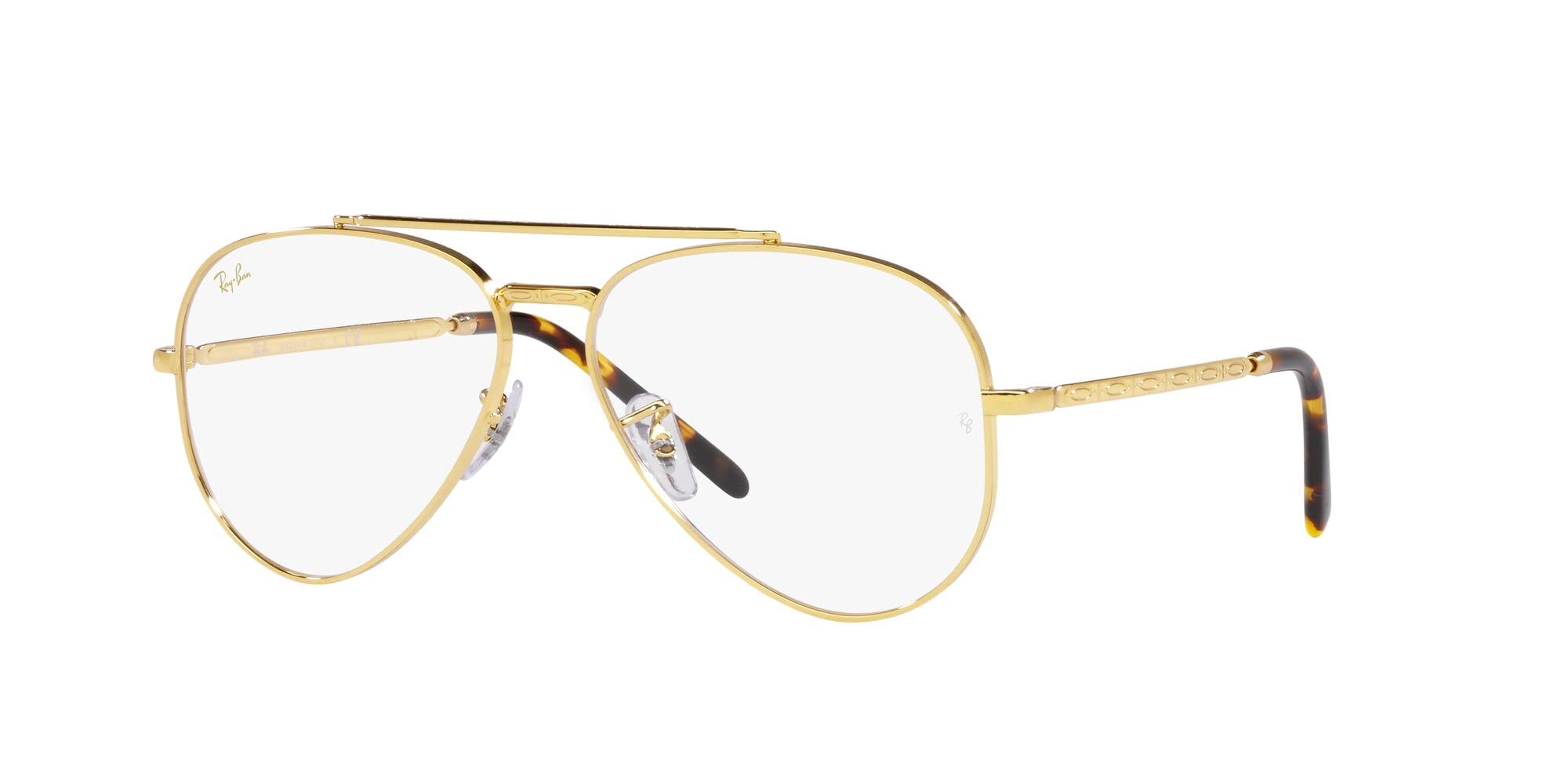 Ray-Ban RX3625V New Aviator Prescription Eyewear Frames, Legend Gold/Demo Lens, 58 mm