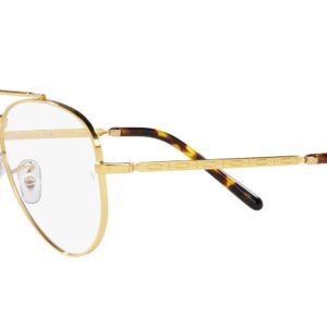 Ray-Ban RX3625V New Aviator Prescription Eyewear Frames, Legend Gold/Demo Lens, 58 mm