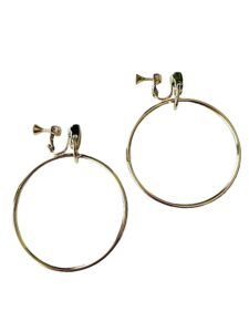 vince camuto gold-tone clip on dangle hoop earrings for women