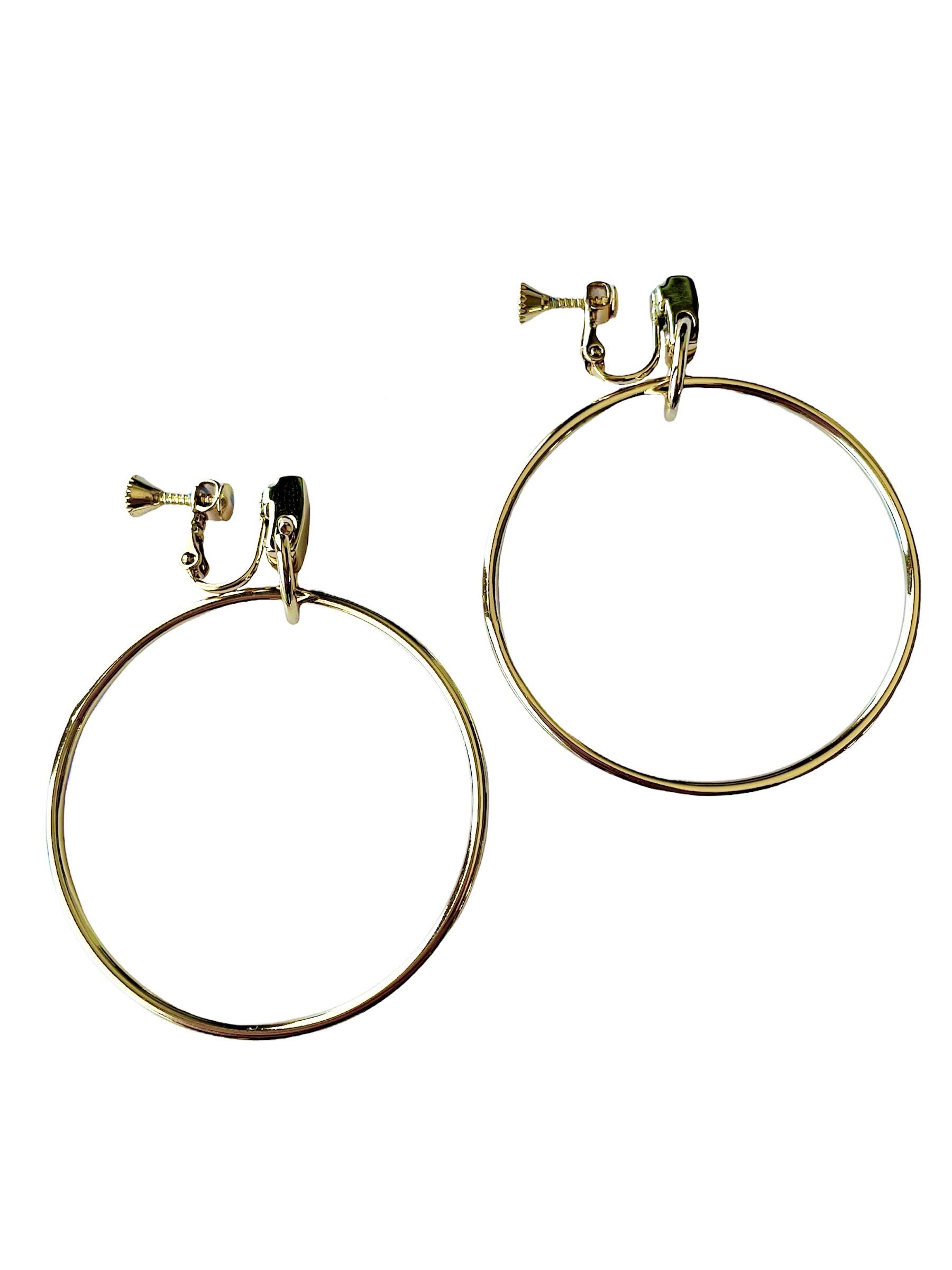 Vince Camuto Gold-Tone Clip On Dangle Hoop Earrings For Women