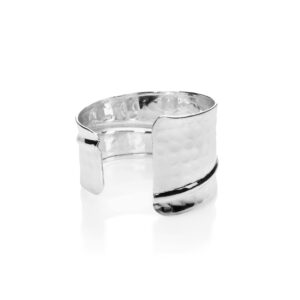 Charlie Paige Cuff Bracelet for Women | Nefriti Open Cuff Bracelet Bangle | Silver Finish