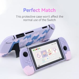 GeekShare Soft Silicone Protective Case Compatible with Nintendo Switch Console (Purple)