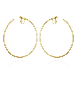 vince camuto gold-tone extra large open hoop clip-on earrings for women