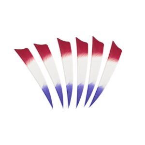 MILUWOND 4 Inch Shield Three Color Arrow Feather Fletching Vanes Right Wing for Archery Arrow（50 Pack）