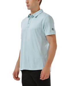 jutonhdl men's quick-dry golf polo shirt moisture wicking short sleeve polo shirts for men (l, aqua)