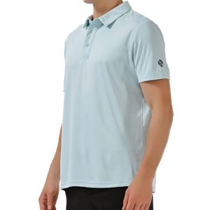 JUTONHDL Men's Quick-Dry Golf Polo Shirt Moisture Wicking Short Sleeve Polo Shirts for Men (L, Aqua)