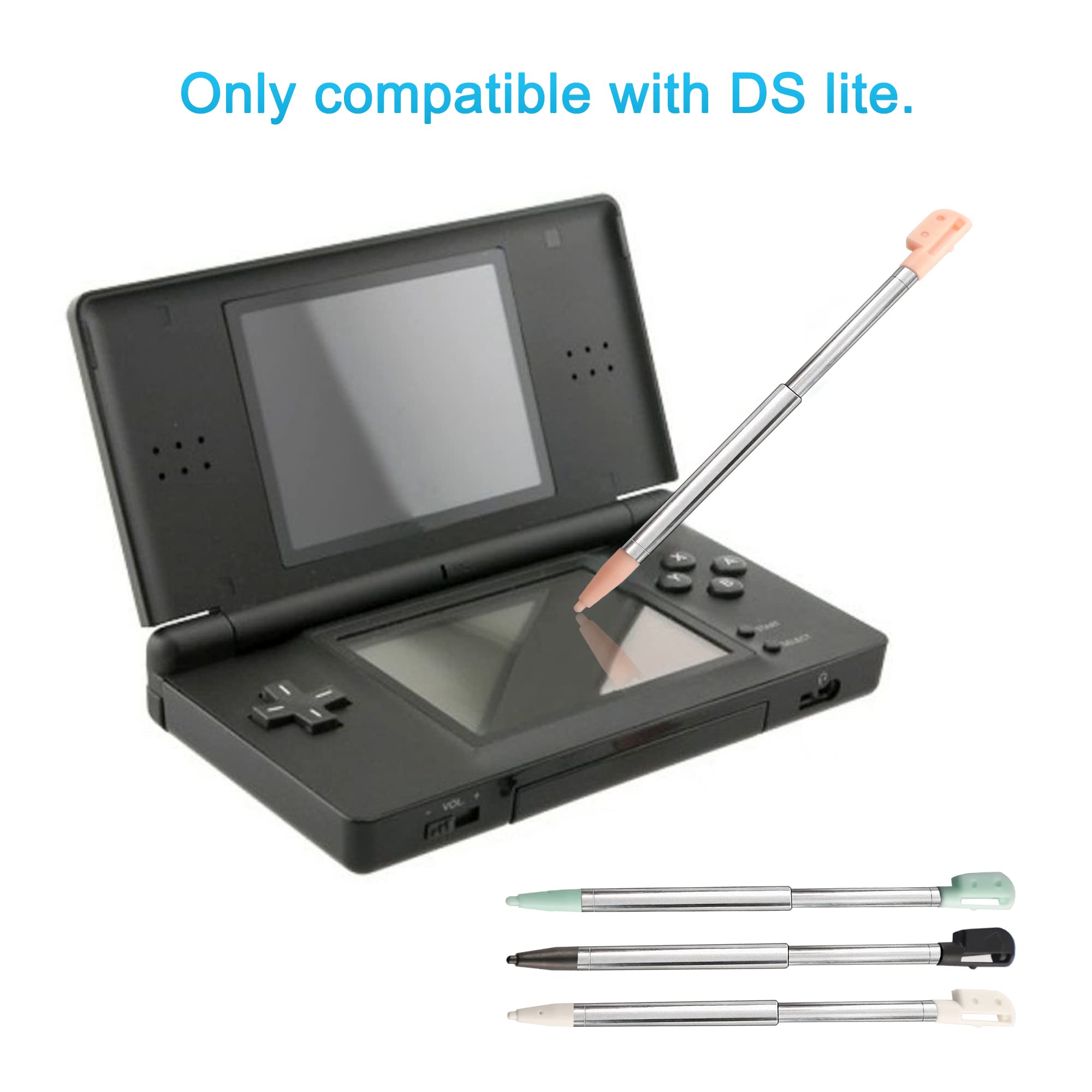 DS Lite Stylus Pen, Metal Retractable Replacement Stylus Compatible with Nintendo DS Lite, 4in1 Combo Touch Styli Pen Set Multi Color for NDSL