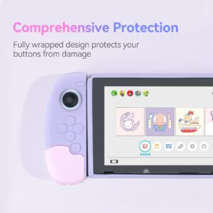 GeekShare Soft Silicone Protective Case Compatible with Nintendo Switch Console (Purple)