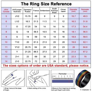 Personalized Custom LGBT Pride Ring Rainbow Flag Enamel Gay Lesbians Wedding Band 8mm Black Steel Spinner Ring for Men Women