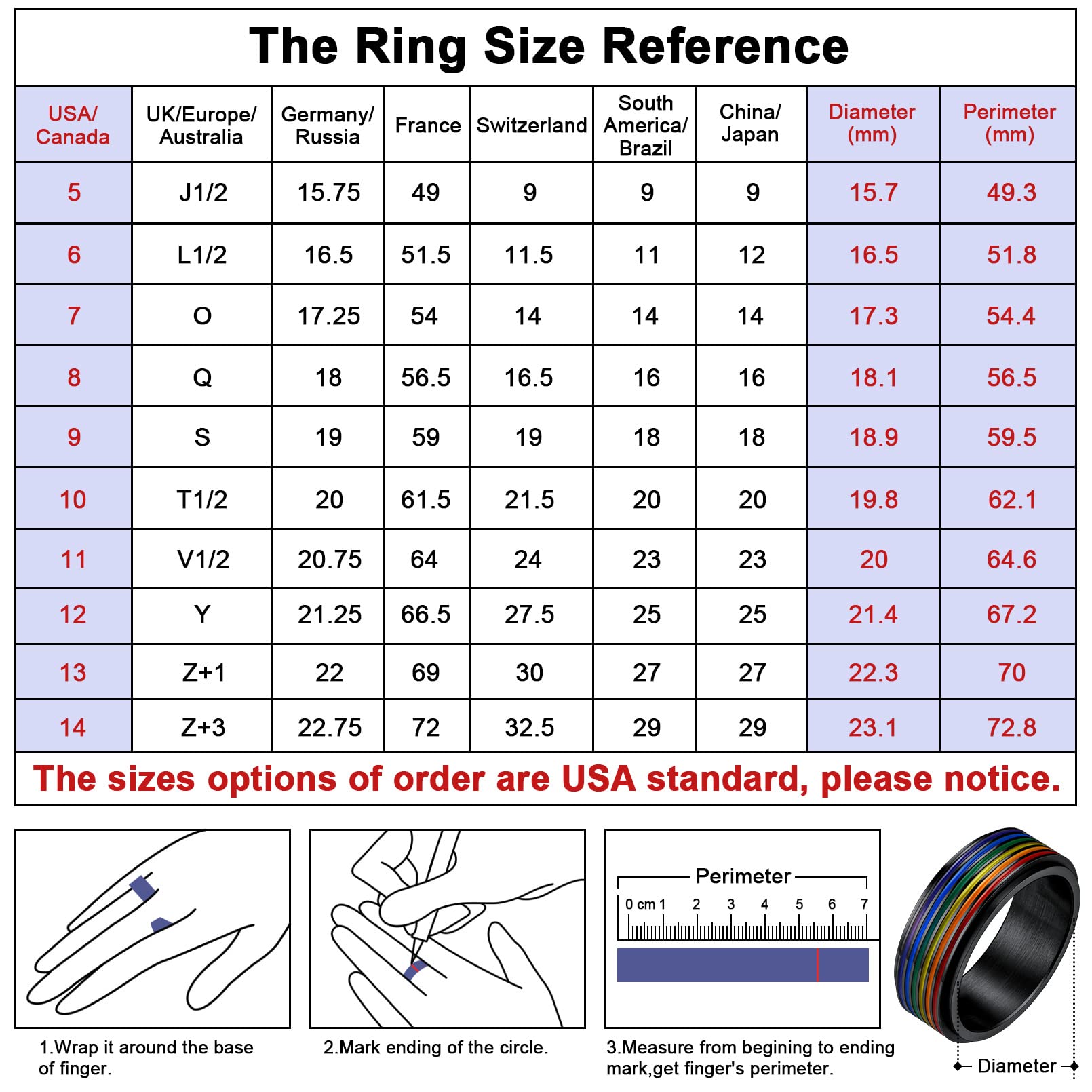 Personalized Custom LGBT Pride Ring Rainbow Flag Enamel Gay Lesbians Wedding Band 8mm Black Steel Spinner Ring for Men Women