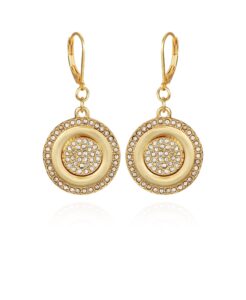 vince camuto gold-tone pave coin drop earrings for women