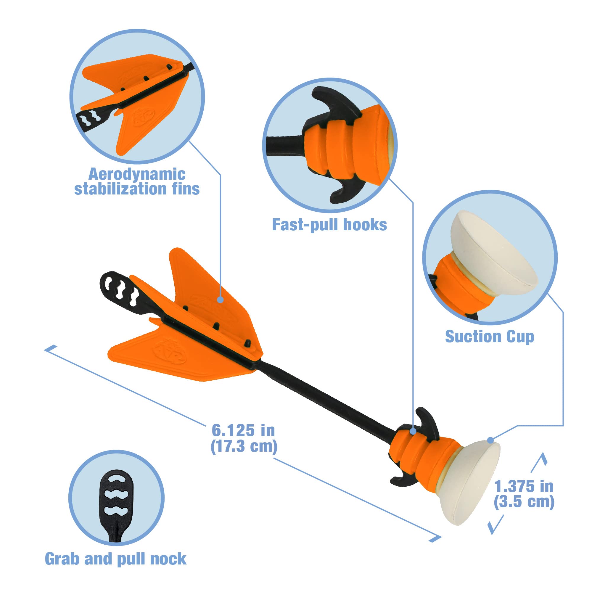 Zing Air Hunterz Wrist Bow - Includes 1 Wrist Bow and 3 Suction Cup Arrows, Launches Arrows Up to 45 ft (Orange)