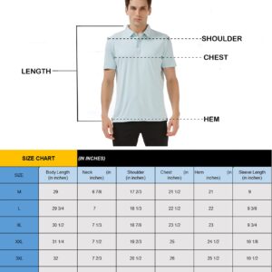 JUTONHDL Men's Quick-Dry Golf Polo Shirt Moisture Wicking Short Sleeve Polo Shirts for Men (L, Aqua)