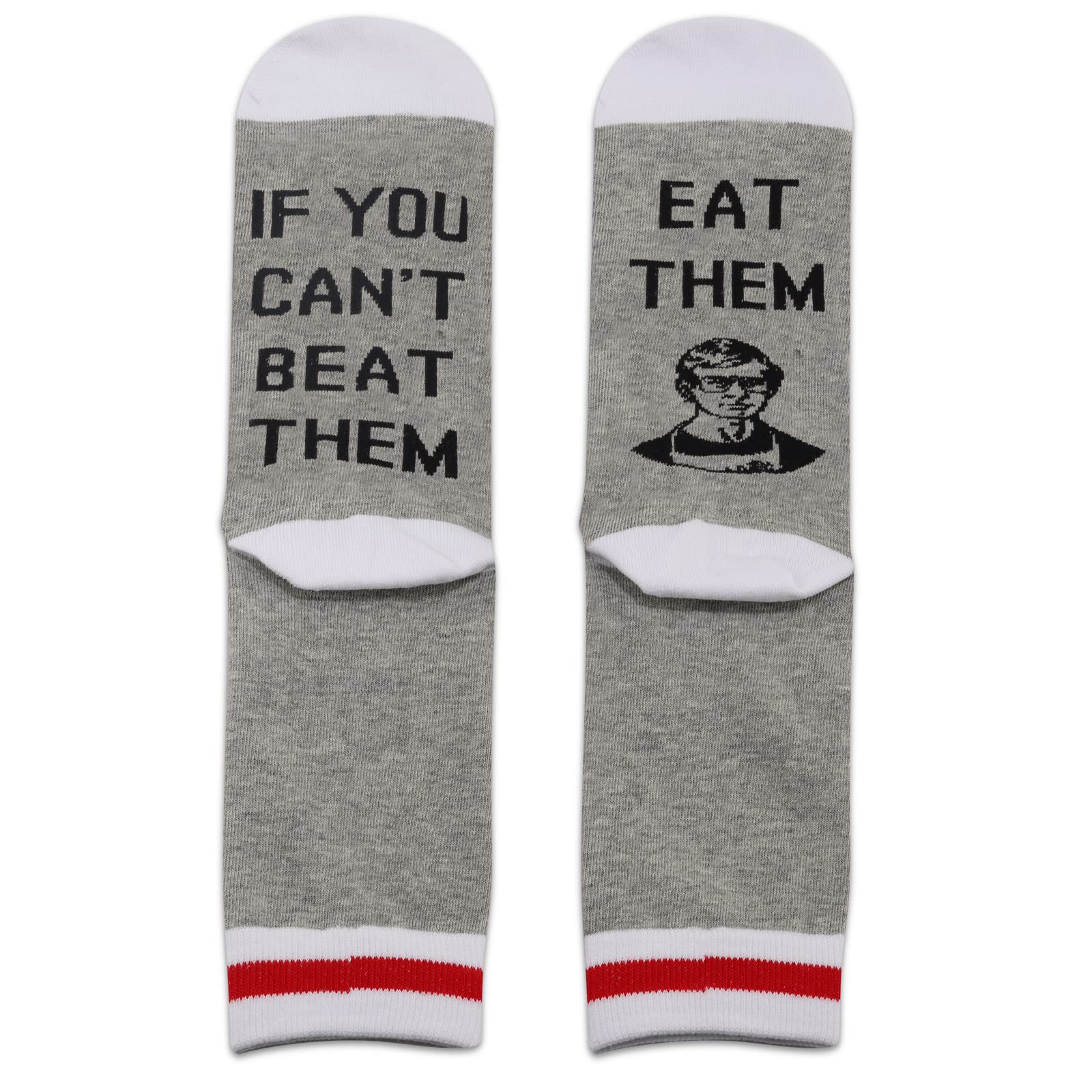 TOBGBE Novelty Serial Killer Socks Jeffrey Dahmer Gifts True Crime Fans Socks True Crime Podcast Gifts (Eat Them Socks)