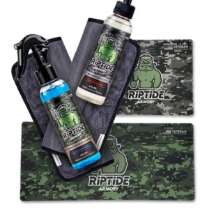 Riptide Armory Advanced Complete Gun Cleaning Kit - Cleans, Lubes, Protects Targeted Long-Lasting Formula - Nano Coat Technology - Veteran Owned & Formulated by Former US Navy Seal (Multi Gun Kit)