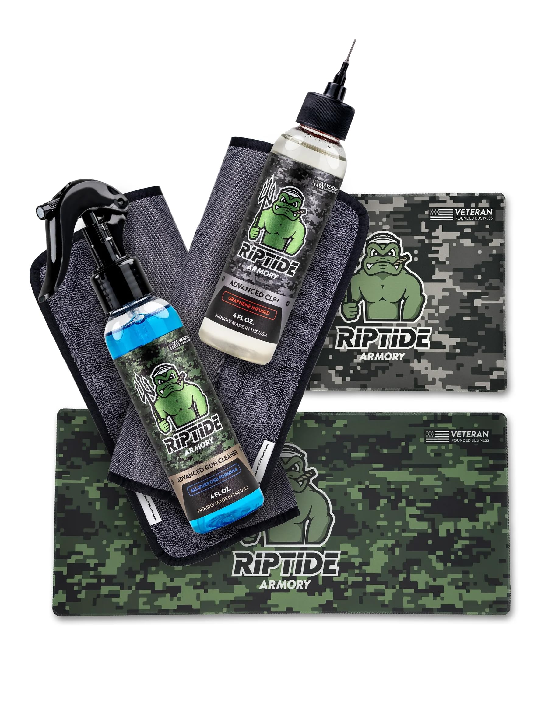 Riptide Armory Advanced Complete Gun Cleaning Kit - Cleans, Lubes, Protects Targeted Long-Lasting Formula - Nano Coat Technology - Veteran Owned & Formulated by Former US Navy Seal (Multi Gun Kit)