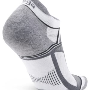 Balega Hidden Contour Upcycled Impact Resistance / Cushioning Performance No Show Athletic Running Socks for Men and Women (1 Pair) White/Grey, Medium