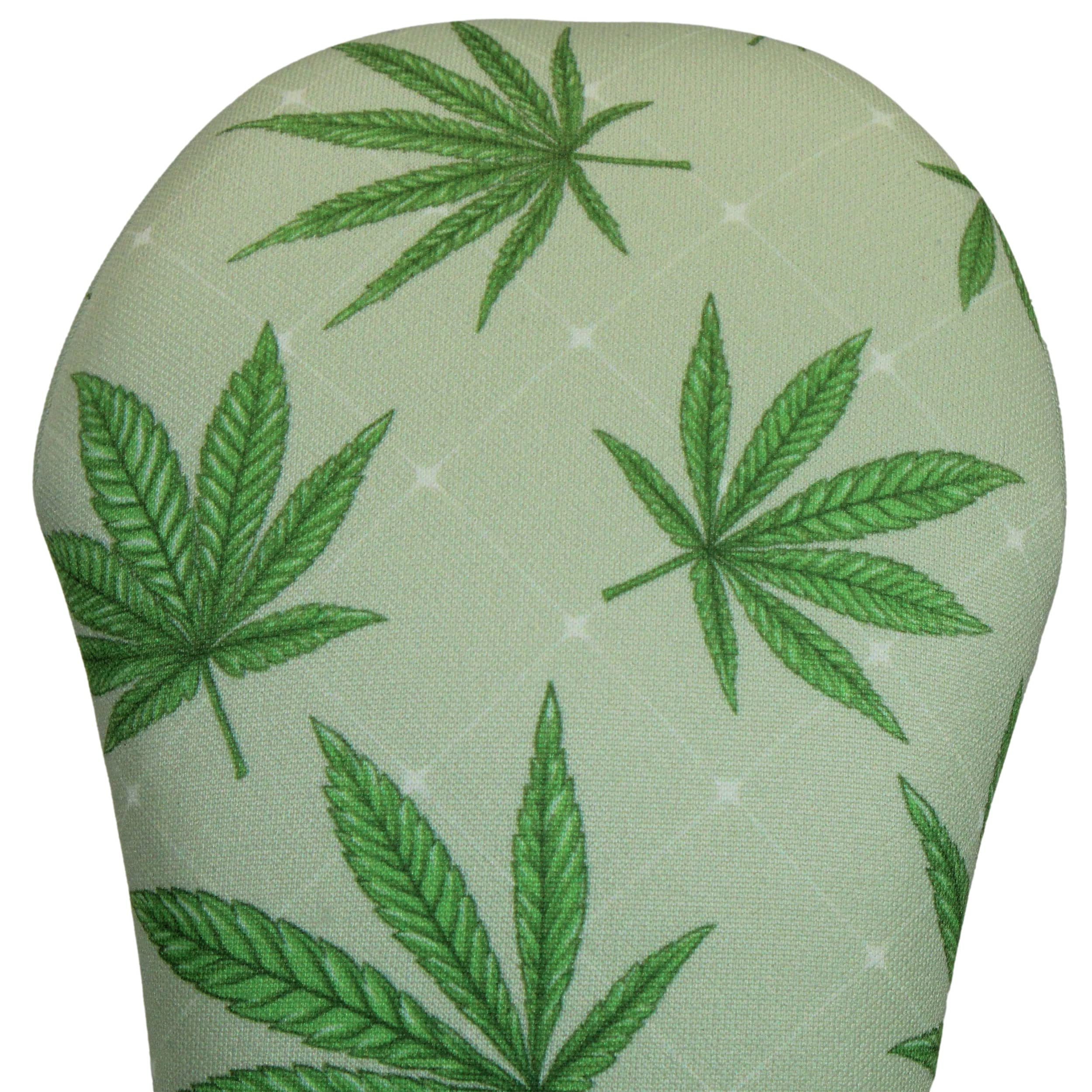 Green Marijuana Leaf Fairway Club Headcover Handmade by BeeJos