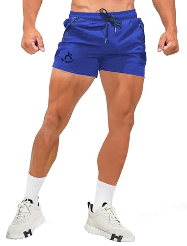 MAIKANONG Mens Workout Gym Shorts Quick Dry Running Shorts with Liner Training Athletic Shorts with Zipper Pockets Navy