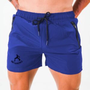 MAIKANONG Mens Workout Gym Shorts Quick Dry Running Shorts with Liner Training Athletic Shorts with Zipper Pockets Navy