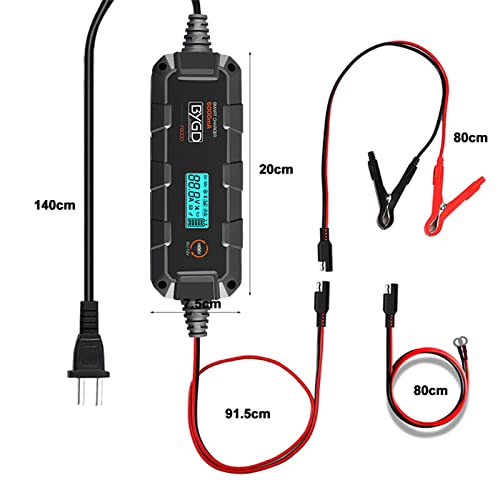 Portable Car Battery Charger Automotive 6V 12V Battery Charger Maintainer Fast Car Charger Smart Battery Chargers with LCD Display Trickle Charger for Car