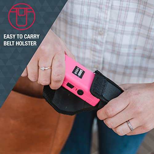 SABRE Pepper Spray And 2-in-1 Stun Gun and Flashlight, 25 Bursts of Max Strength OC Spray, Intuitive Finger Grip, 0.54 fl oz, Painful 1.160 µC Charge, 120 Lumens, Rechargeable, Safety Switch, Holster