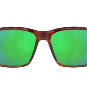 Costa Del Mar Mens Paunch Square Sunglasses, Tortoise/Polarized Green Mirrored 580P, 57 mm