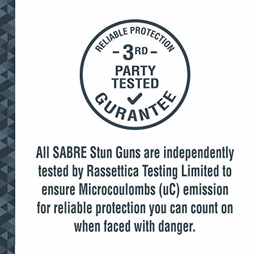 SABRE Pepper Spray And 2-in-1 Stun Gun and Flashlight, 25 Bursts of Max Strength OC Spray, Intuitive Finger Grip, 0.54 fl oz, Painful 1.160 µC Charge, 120 Lumens, Rechargeable, Safety Switch, Holster