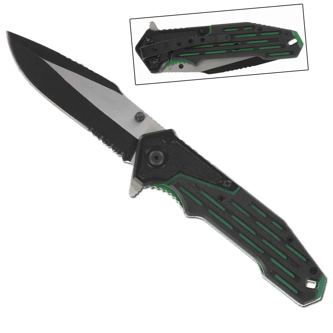 Open Folding Pocket Knife 3.5 Blade, 4.75 Aluminum Handle Outdoor Survival Hunting Knife by Survival Steel