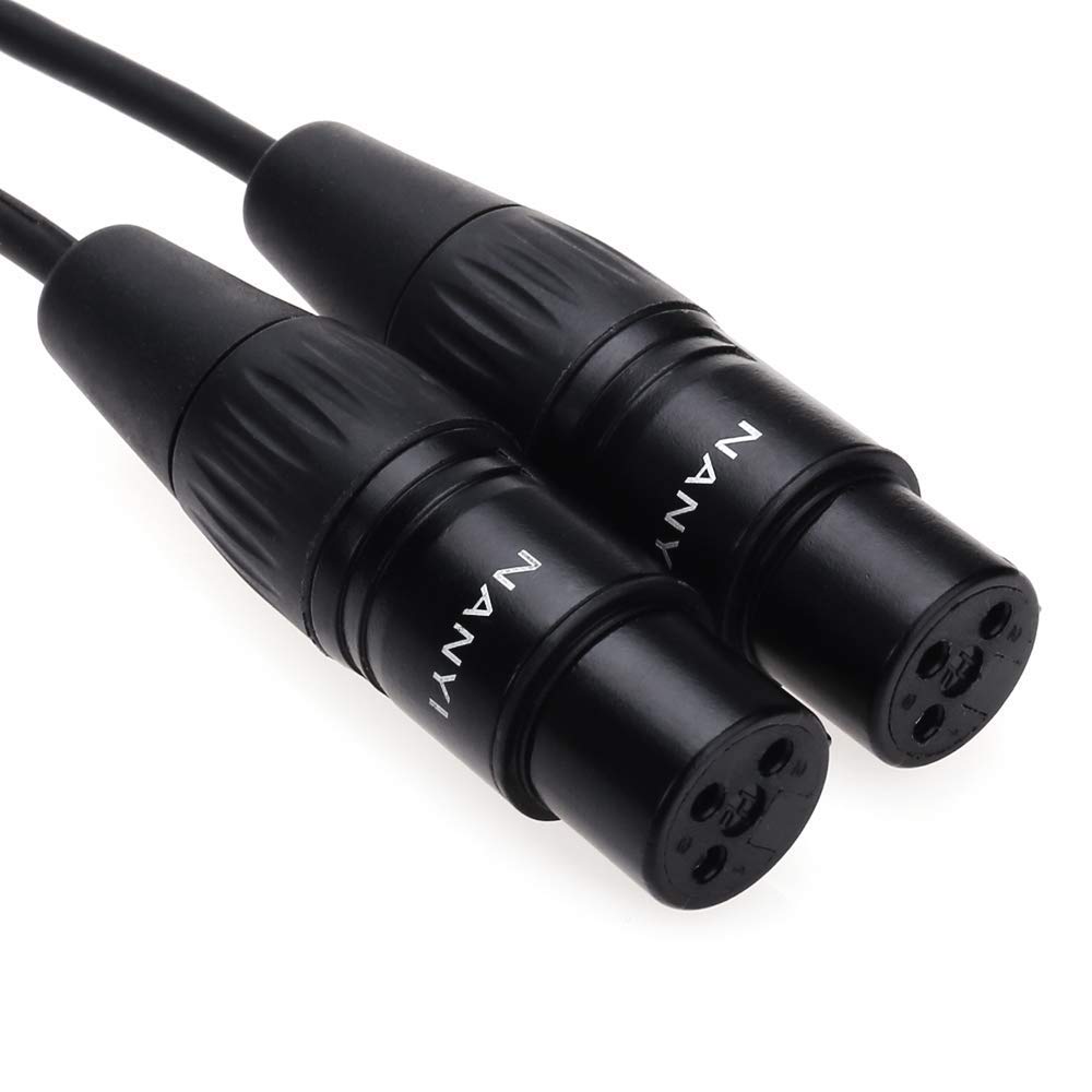 NANYI 2pcs XLR Female to Female Splitter Microphone Cable XLR to XLR Patch Cables, 3-Pin XLR Female to Female mic Cable DMX Cable Patch Cords with Oxygen-Free Copper, 1.6Feet/0.5Meter