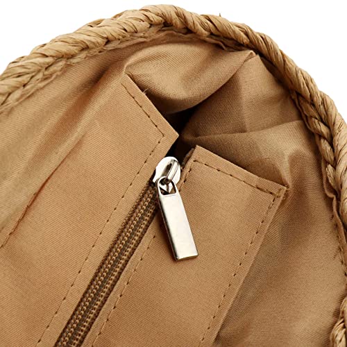 Tassel Straw Beach Bag Weave Shoulder Bag Summer Tote Handbags Woven Top Handle Shoulder Bag for Women Girls Holiday Travel (beige)