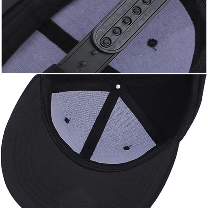 Tijeyi Snapback Hats for Men Flat Bill Mens Snap Backpack Trucker Hat Black Caps Boys