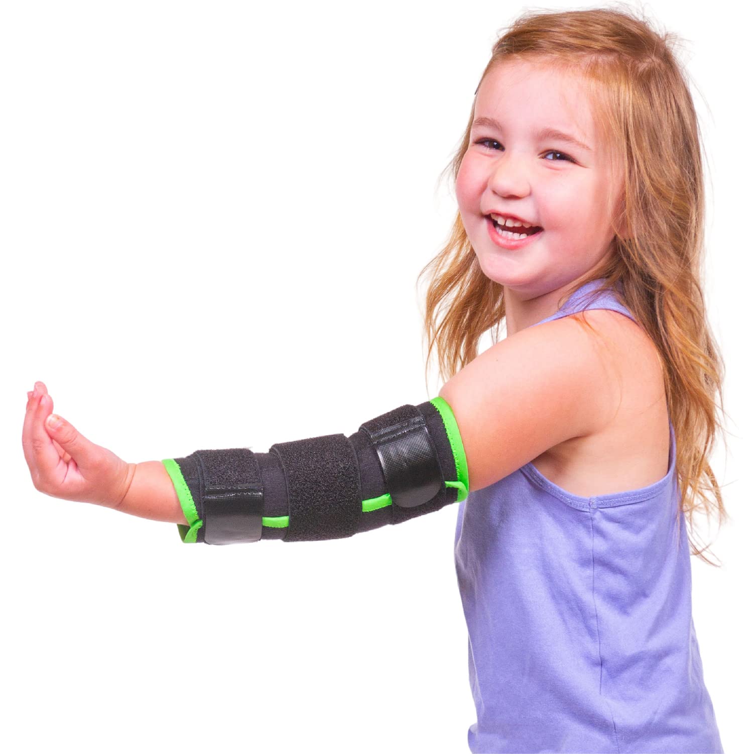 BraceAbility Thumb Sucking Guard - Pediatric Elbow Immobilizer Brace for Post Cleft Palate Surgery, Mild Elbow Strain Relief, IV Therapy, Fingernail Biting Prevention and Face Touching Restraint Wrap