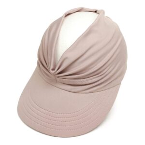 Sun Hat Women Sun Beach Visor Cap UV Protection with Wide Brim for Sports Beach Golf Hiking (Beige/Pink)