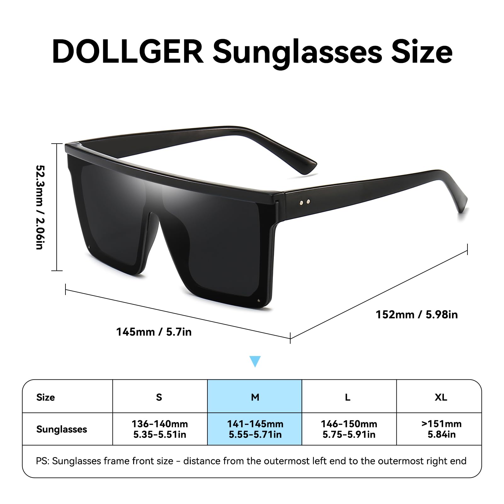 Dollger Square Oversized Sunglasses for Women Men Trendy Fashion Flat Top Big Black Frame Shades black and pink